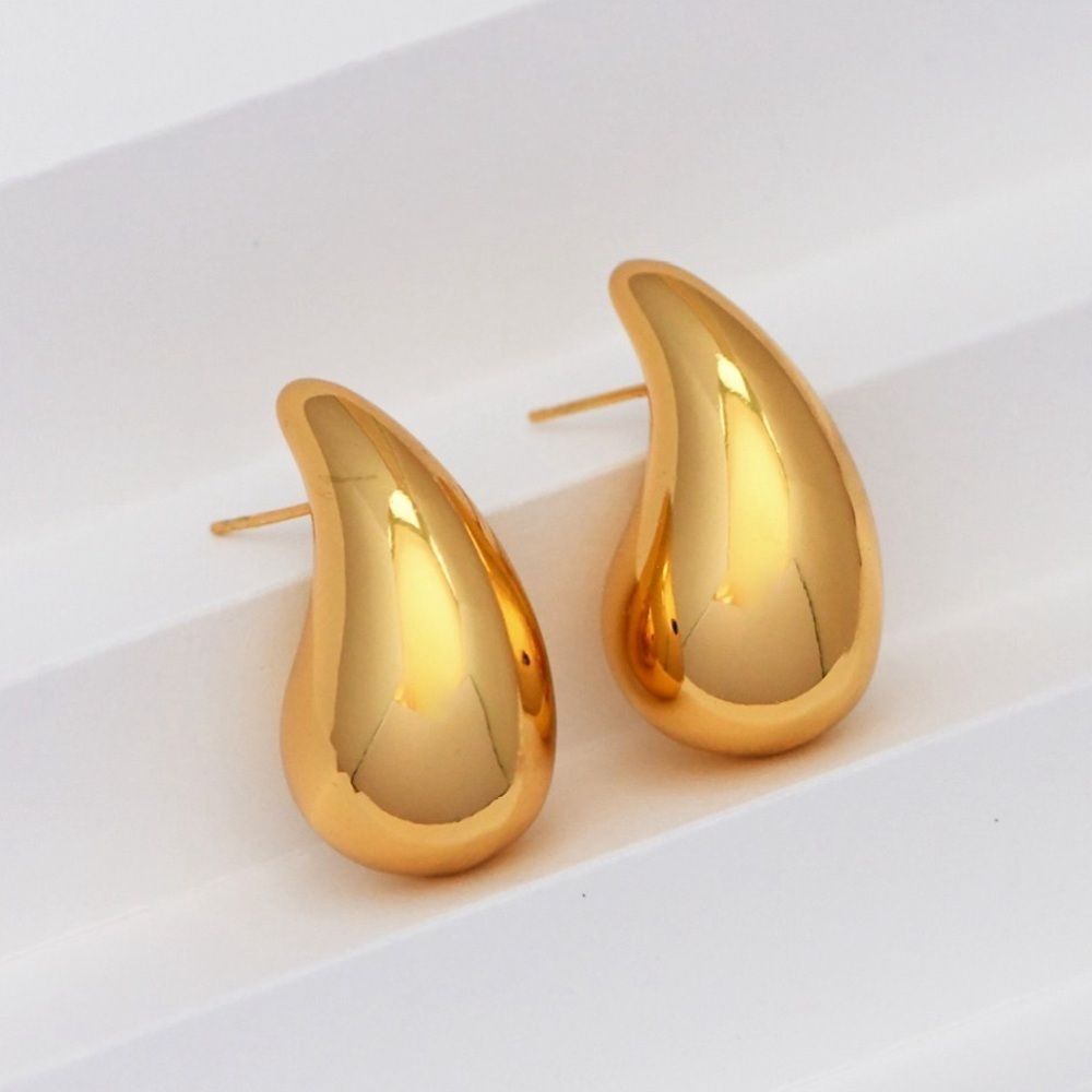 18K GOLD WATER DROP EARRINGS (7303)